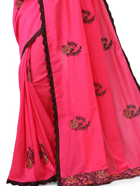 ethnic motifs embroidered saree - 17668329 - Standard Image - 3