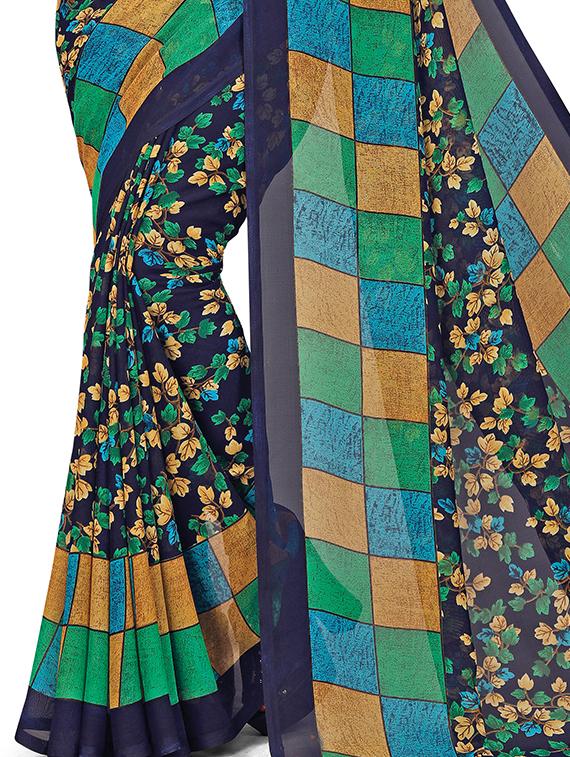 floral printed saree - 17668343 - Standard Image - 3