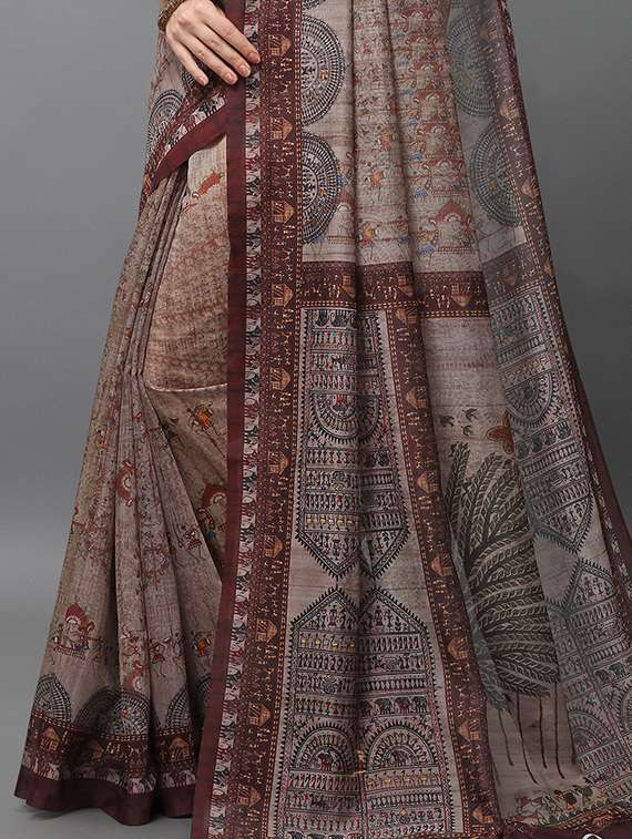 warli printed saree with blouse - 17668353 -  Standard Image - 3