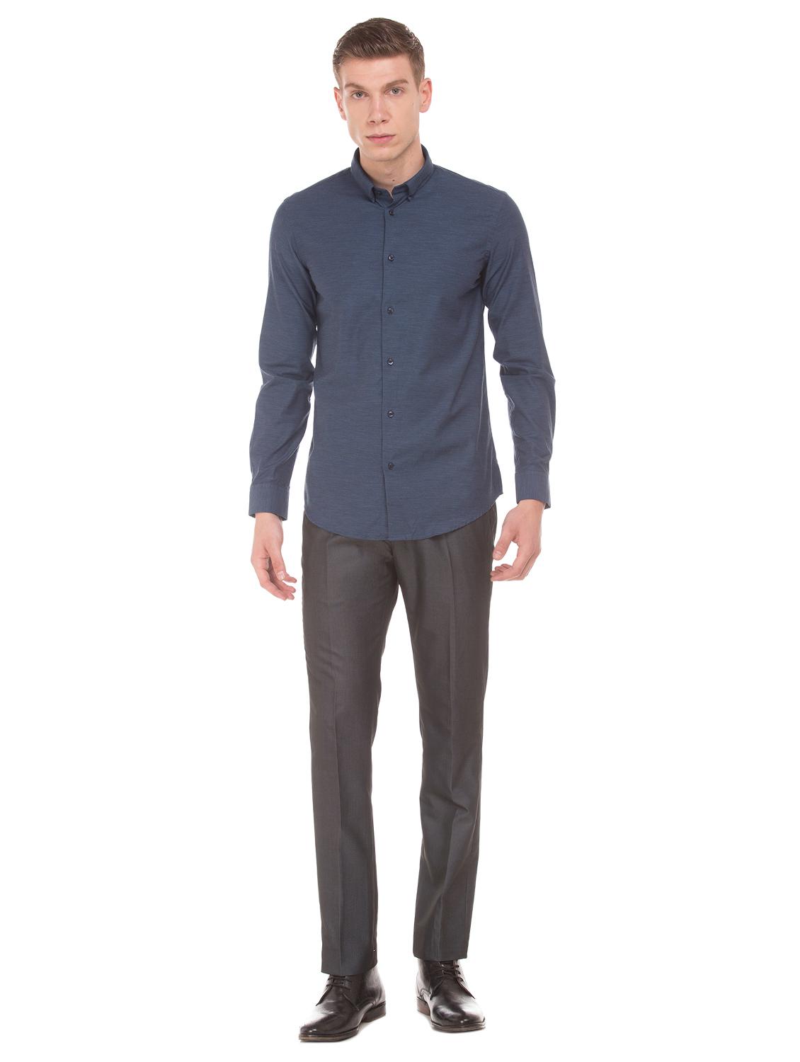 navy blue solid formal shirt - 17668578 - Standard Image - 3