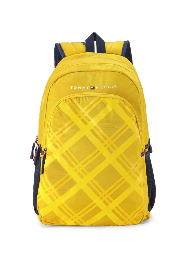 yellow polyester backpack