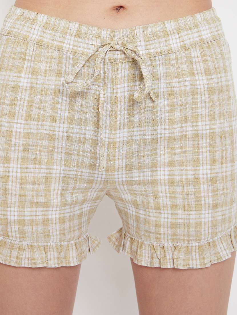 beige cotton shorts set nightwear - 17669265 -  Standard Image - 5