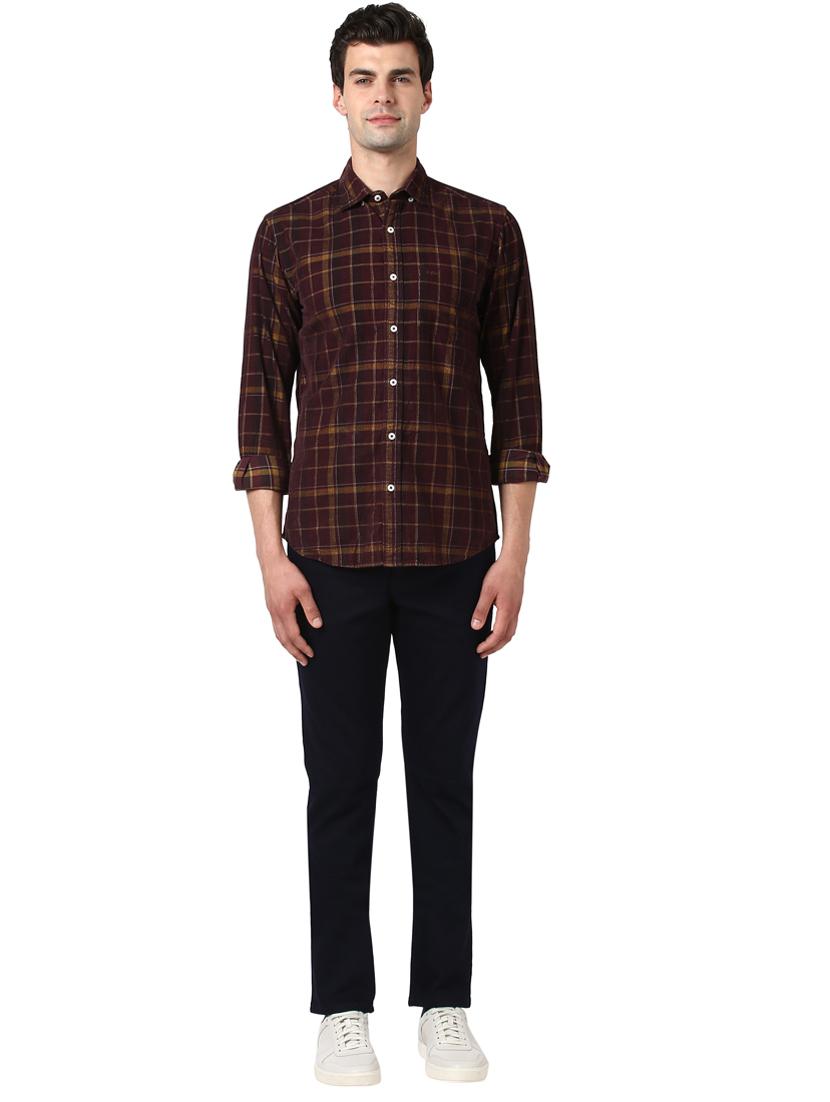 brown checkered casual shirt - 17669784 - Standard Image - 3