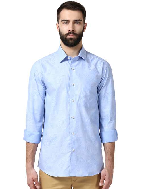 light blue printed casual shirt - 17669877 -  Standard Image - 0