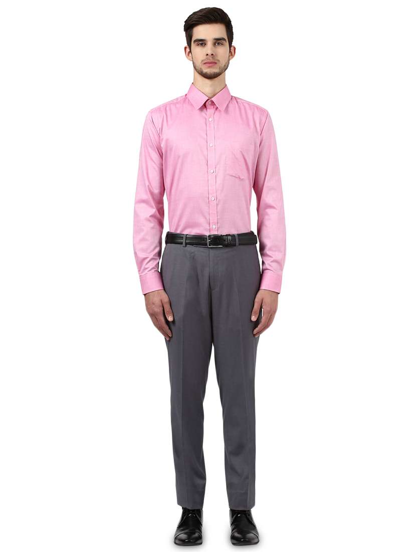 pink solid formal shirt - 17670516 -  Standard Image - 3