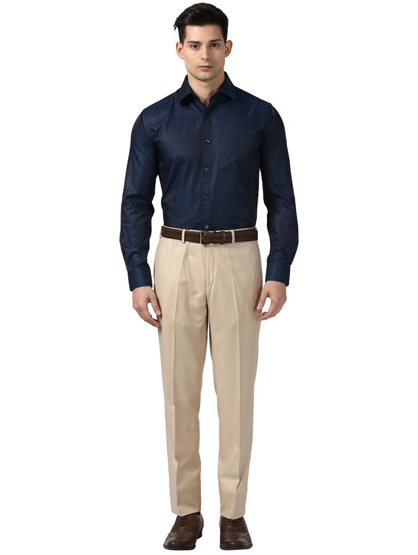 navy blue printed formal shirt - 17671159 - Standard Image - 3