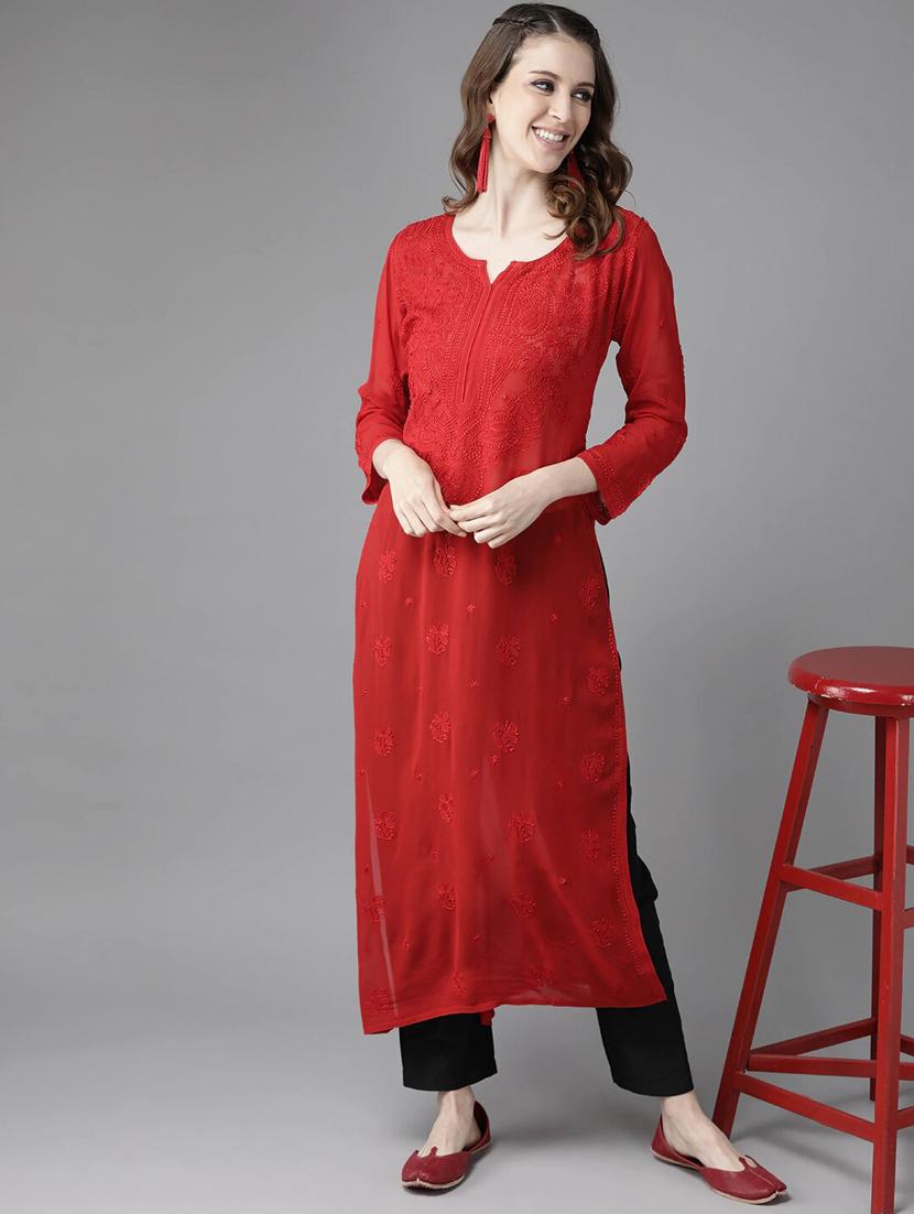 women's straight kurta - 17671433 - Standard Image - 3