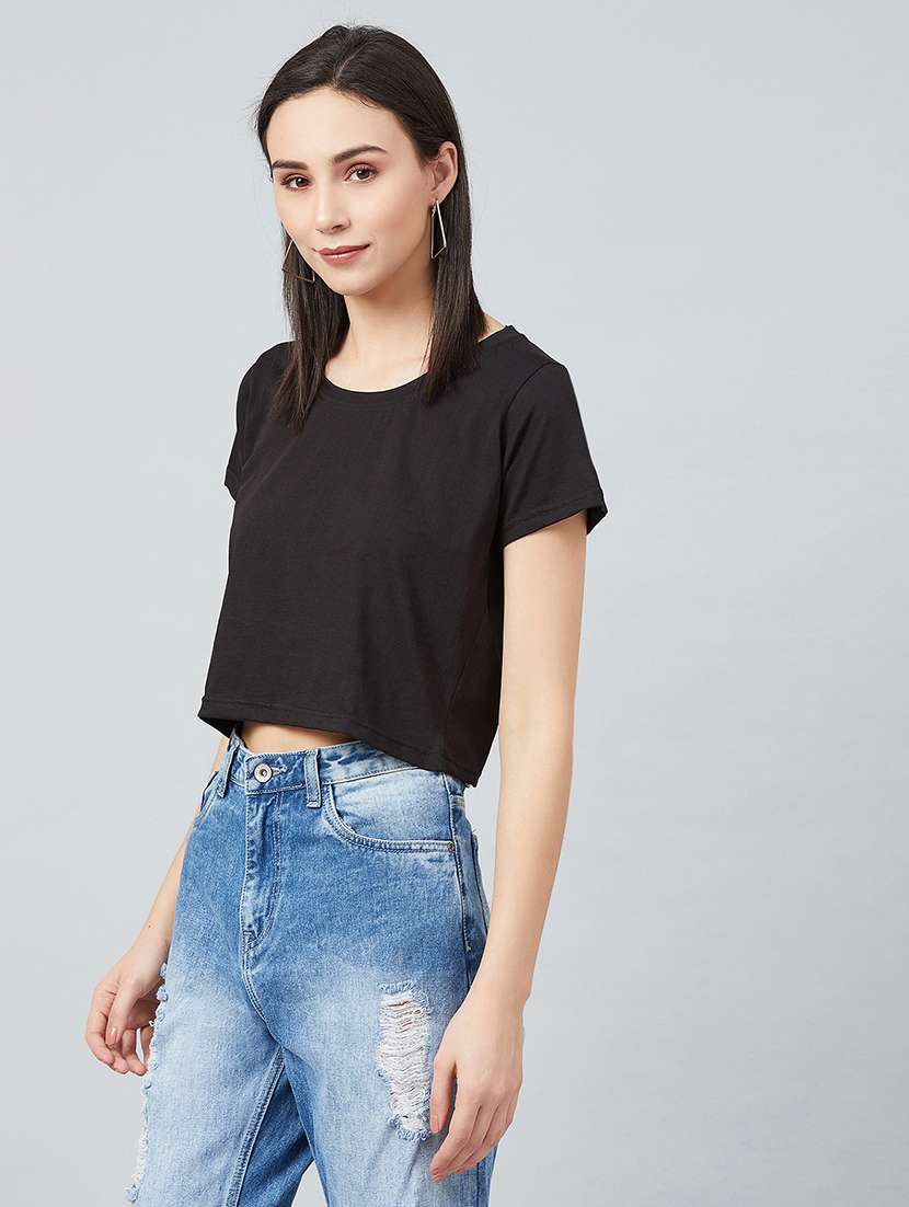 women's plain round neck t-shirt