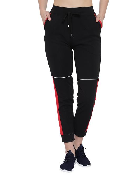 drawstring waist contrast panel track pant - 17672299 -  Standard Image - 0