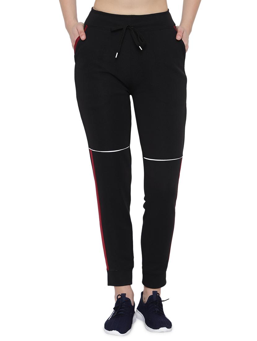 drawstring waist contrast panel track pant - 17672301 - Zoom Image - 0