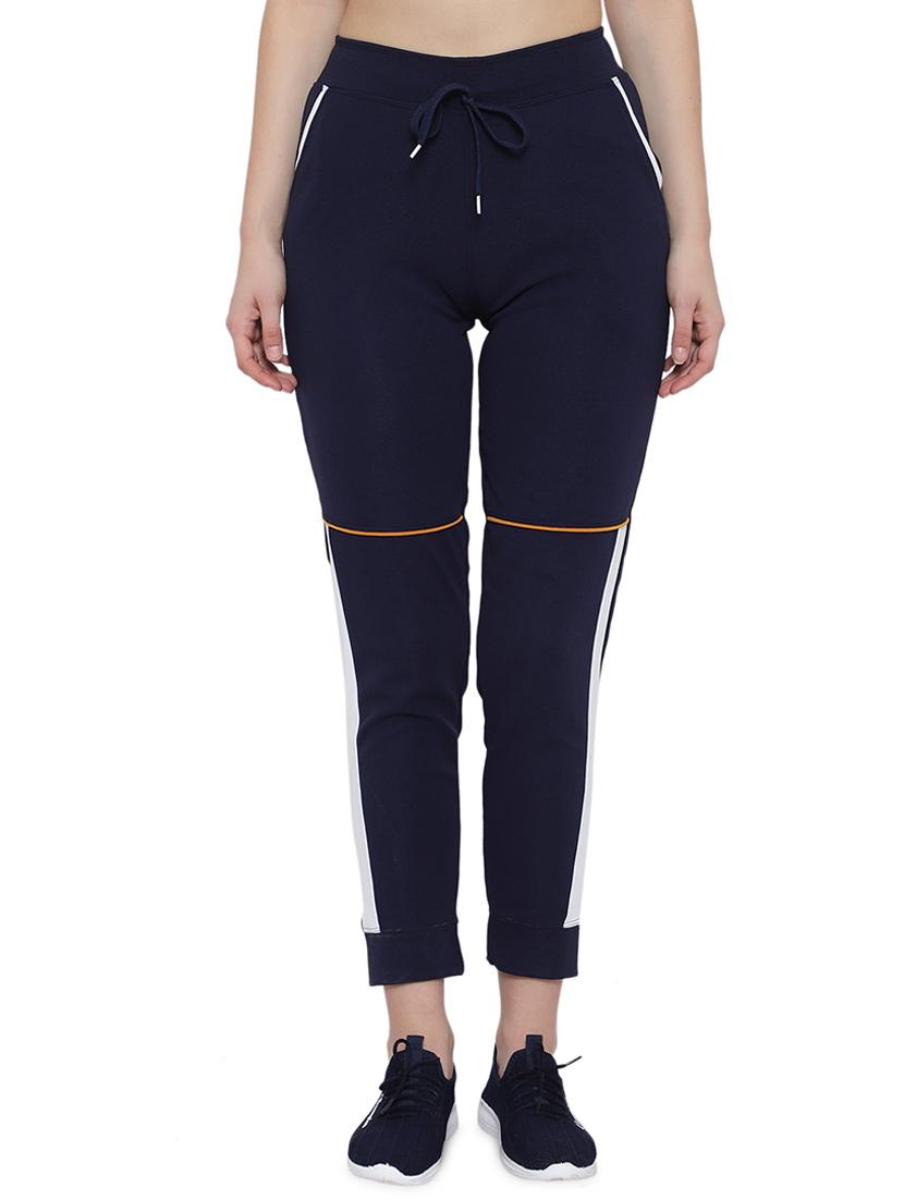drawstring waist contrast panel track pant - 17672305 - Zoom Image - 0