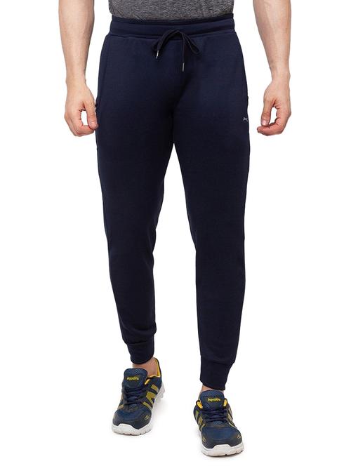 navy blue solid joggers track pant - 17676209 -  Standard Image - 0
