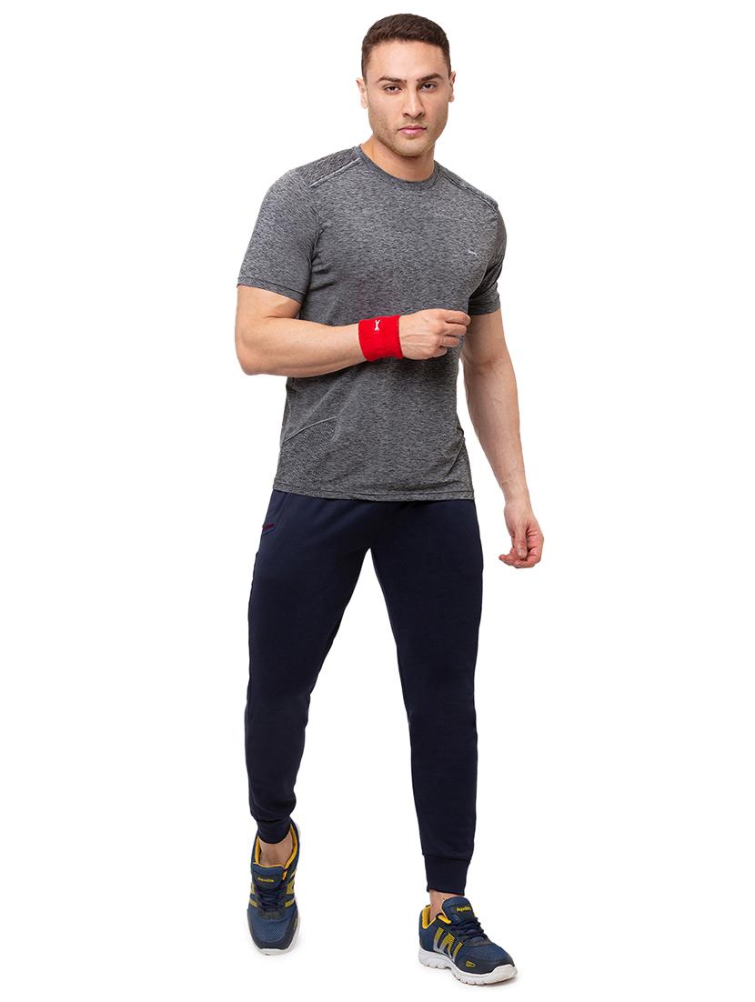 navy blue solid joggers track pant - 17676209 - Standard Image - 3