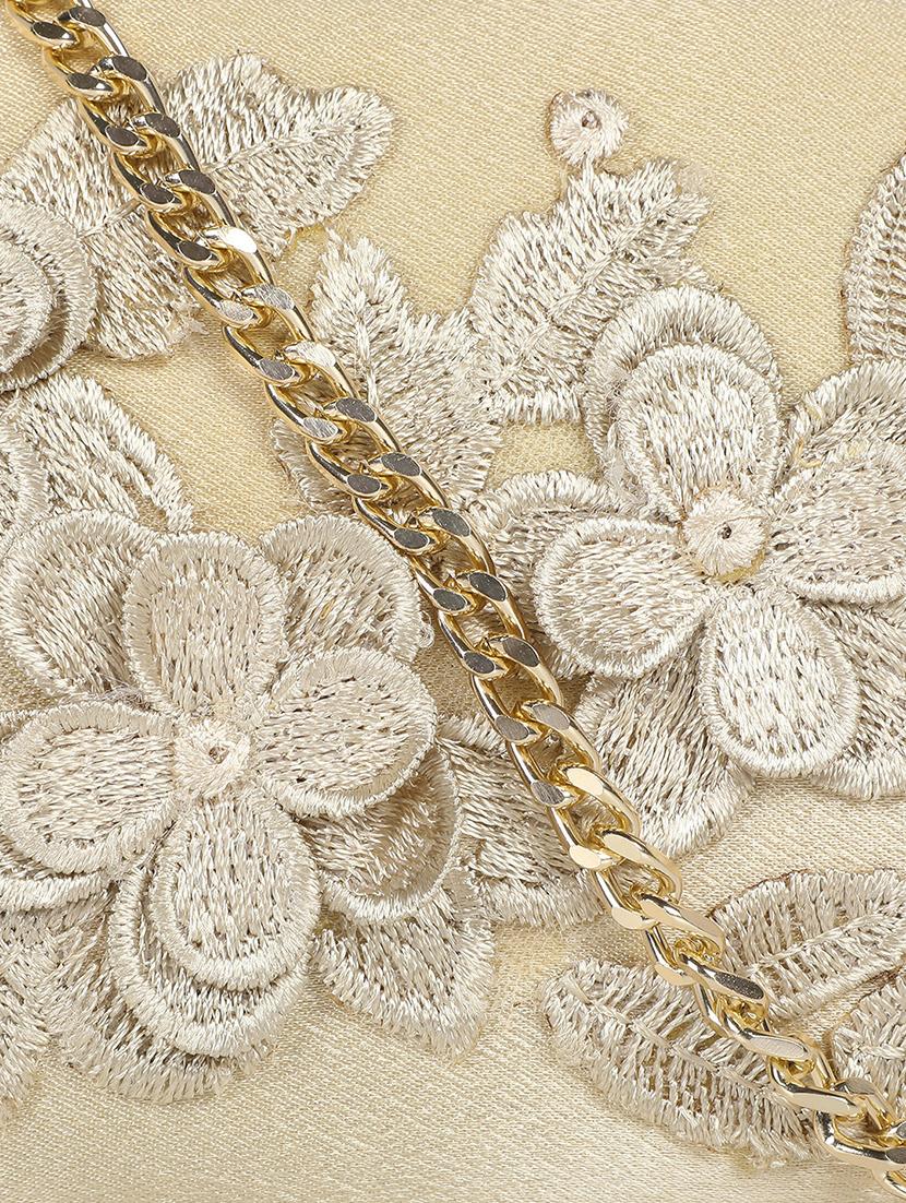 gold silk box clutch - 17677028 - Standard Image - 3