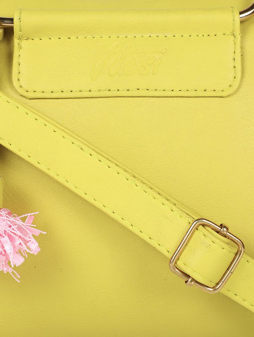 yellow leatherette (pu) handbag - 17677035 - Standard Image - 3