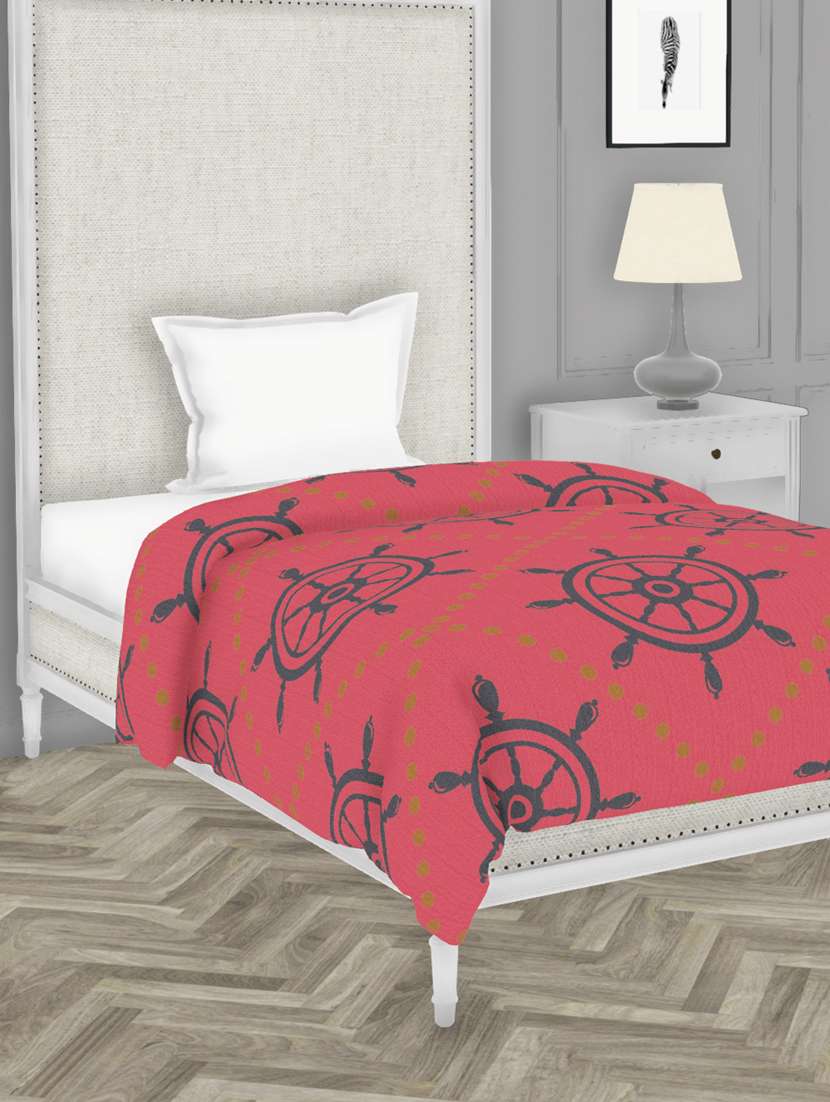 bianca 100% cotton all-weather ac single comforter [150gsm micro-silk filling & 144tc cotton fabric] with health layer -1pc set-