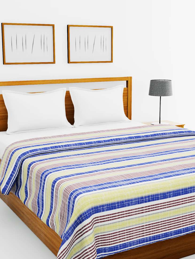 bianca 100% cotton all-weather ac double comforter [150gsm micro-silk filling & 144tc cotton fabric] with health layer -1pc set-