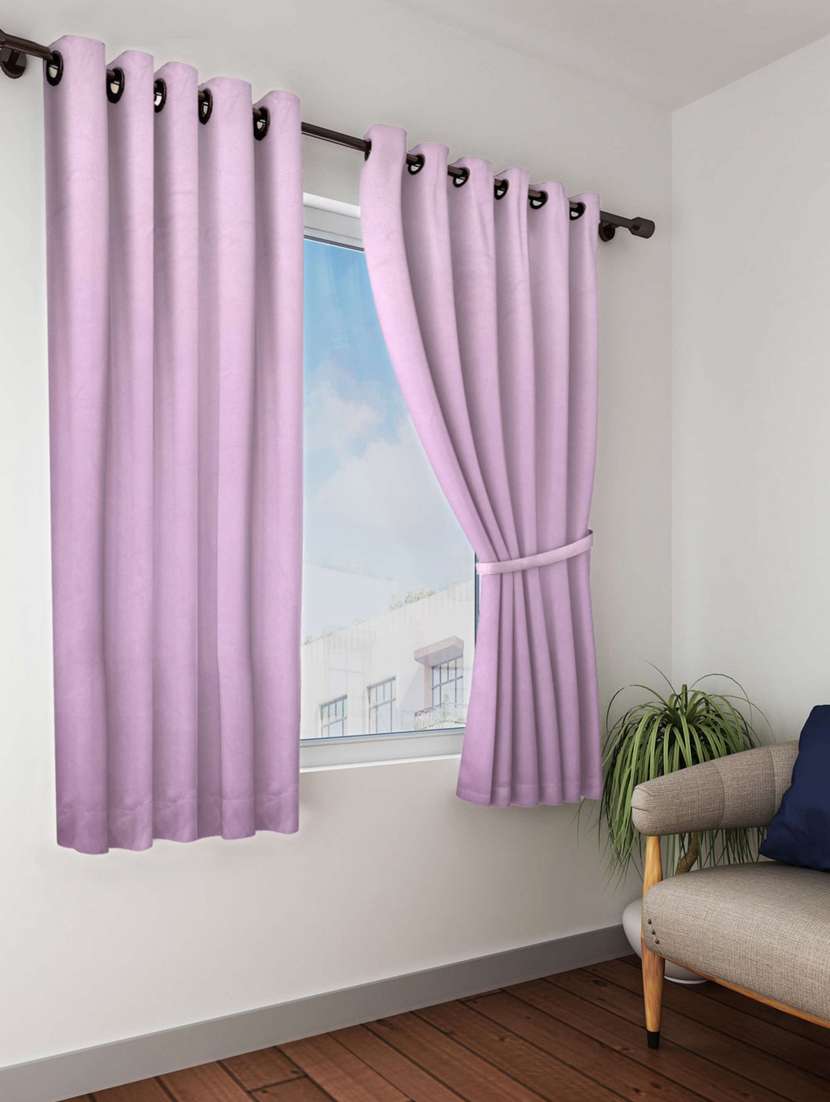 bianca minimal-satin blackout curtain [blocks 99% sunlight & reduces noise] -2pc 5 feet (blackout) plain-roseberry
