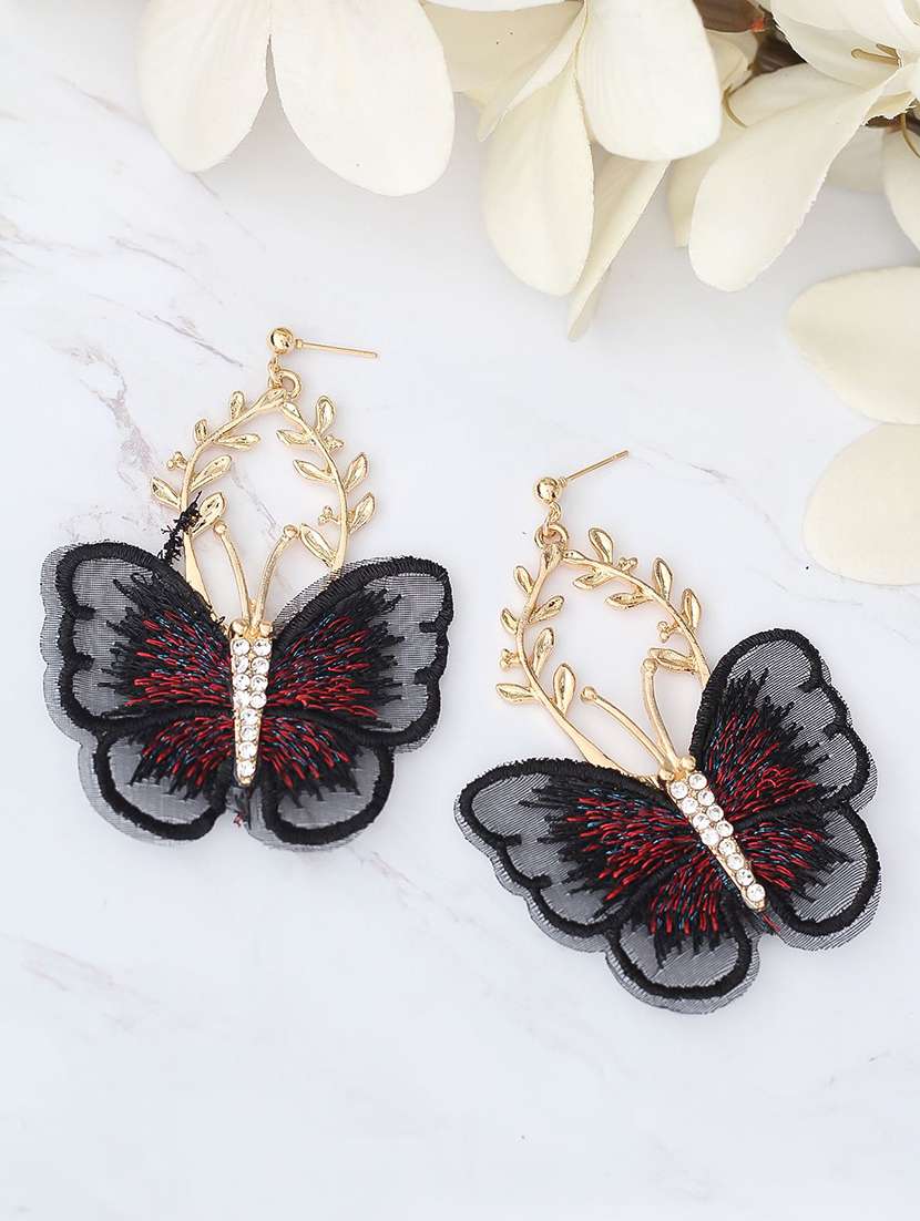 black metal drop earring