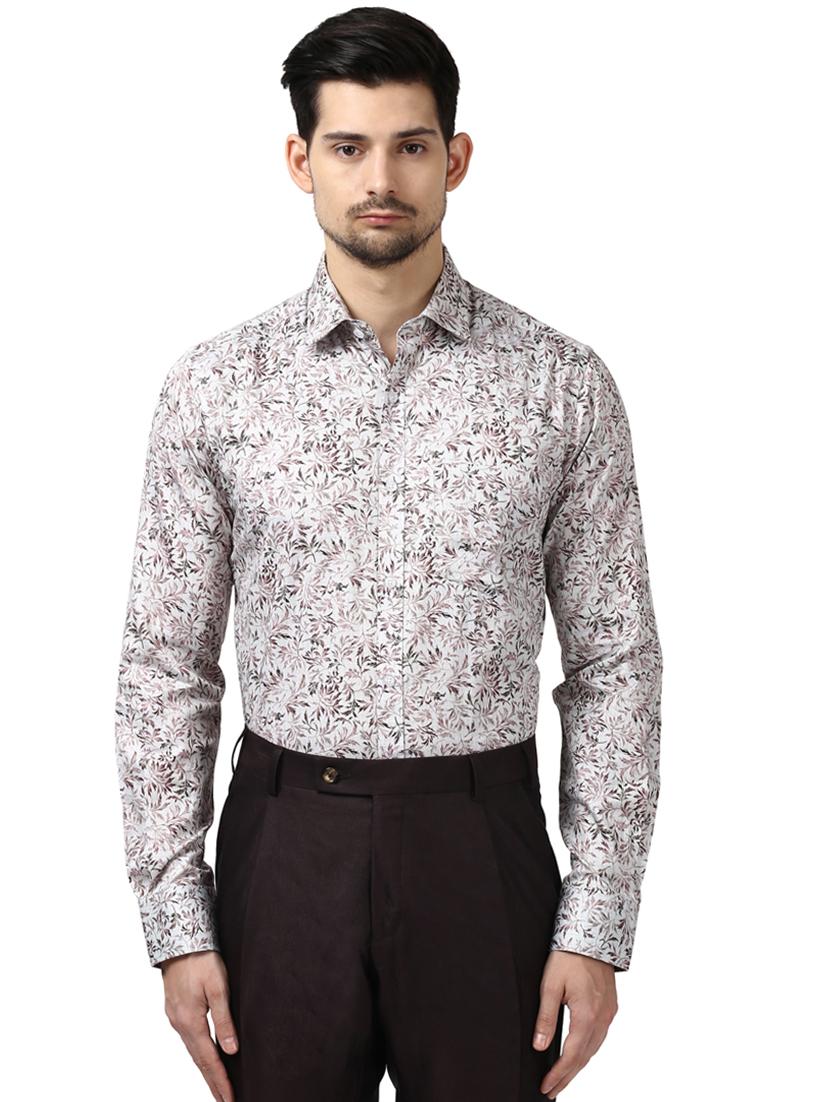 off white printed formal shirt - 17679103 - Zoom Image - 0