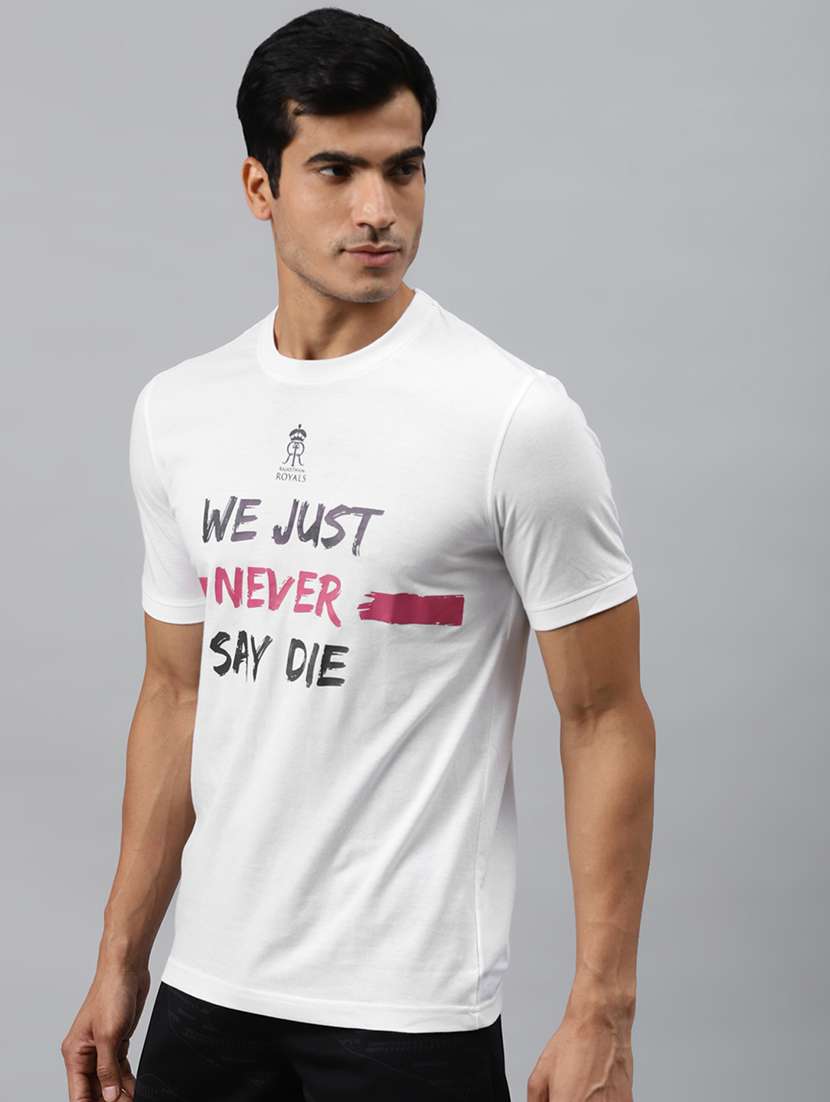 Buy online White Printed Sport T- Shirt from Sports Wear for Men