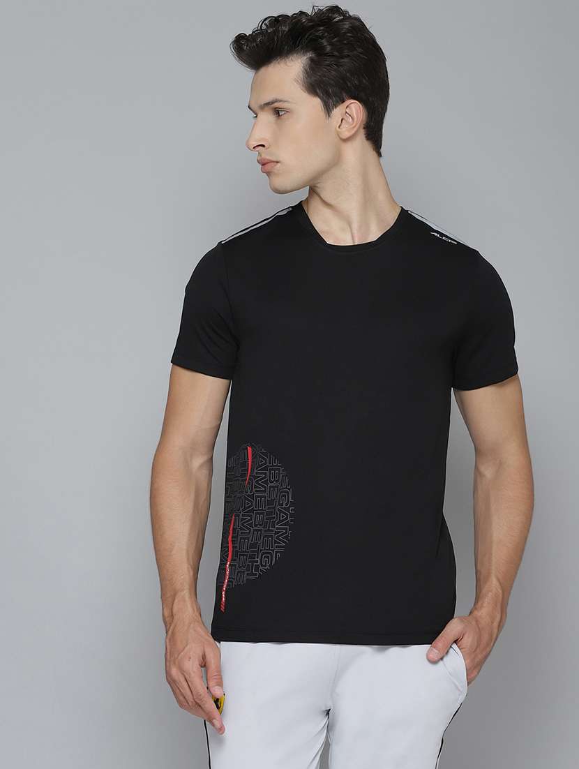 Buy online Black Printed Sports T-shirt from Sports Wear for Men