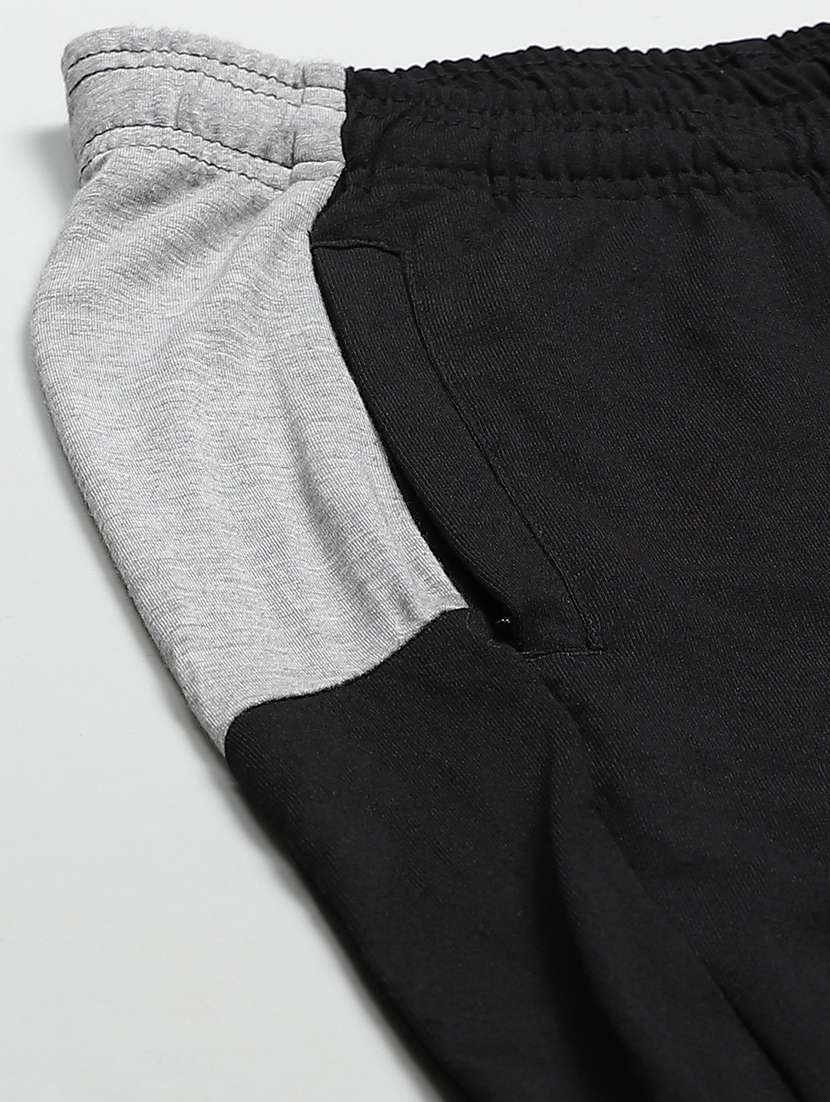black color block ankle length track pant - 17679604 -  Standard Image - 5