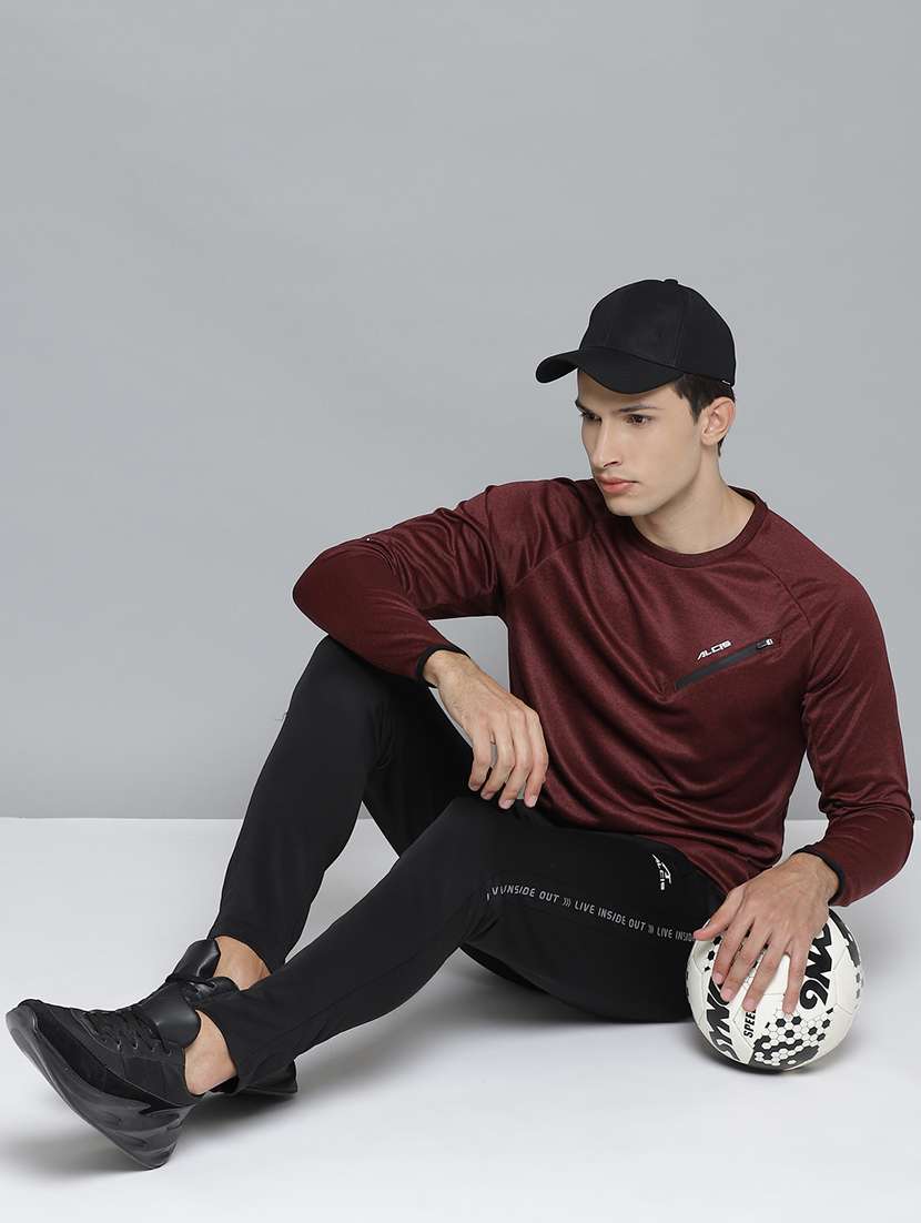maroon solid sports sweatshirt - 17679768 -  Standard Image - 3