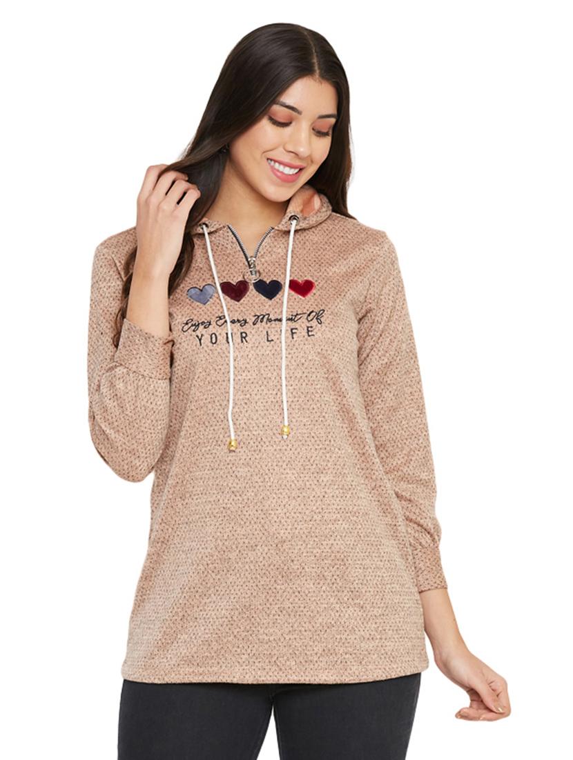 hooded neck printed sweatshirt - 17680288 - Zoom Image - 0