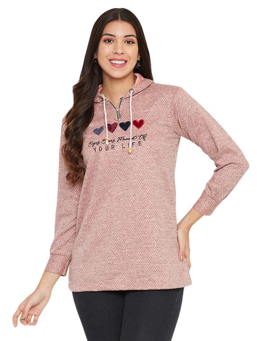hooded neck self design sweatshirt  - 17680293 -  Zoom Image - 0