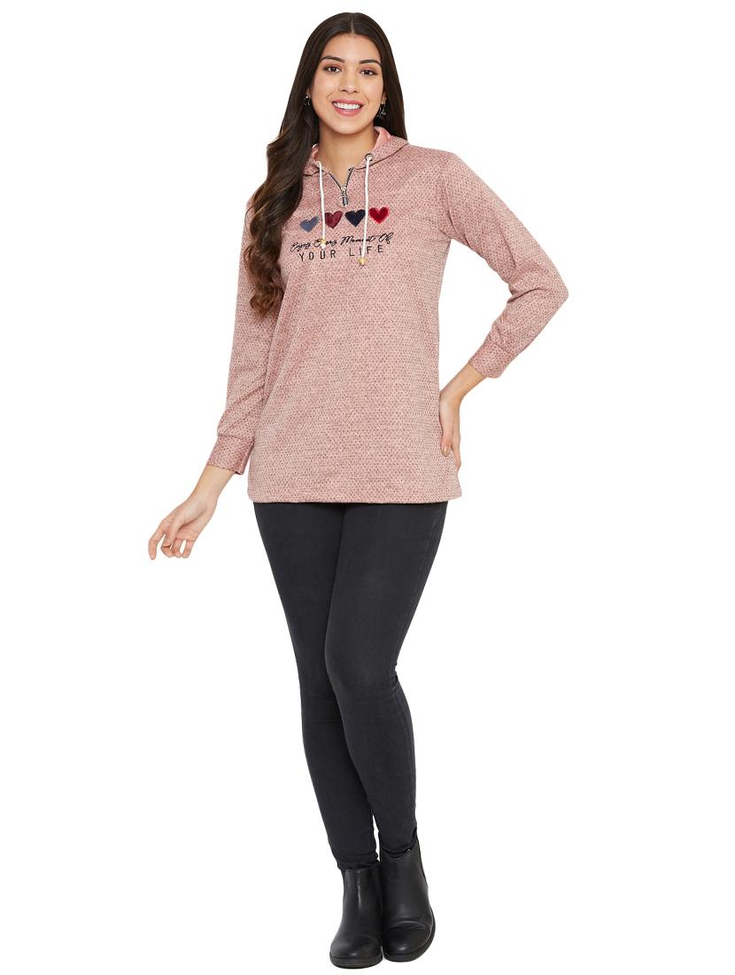 hooded neck self design sweatshirt - 17680293 - Standard Image - 3