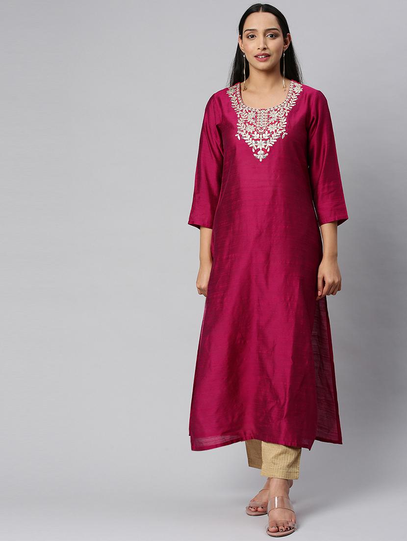 gota work kurta pant set - 17680295 - Zoom Image - 0