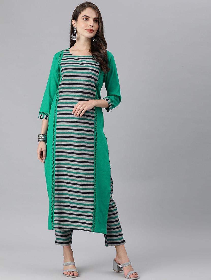 striped kurta pant set - 17680304 - Zoom Image - 0