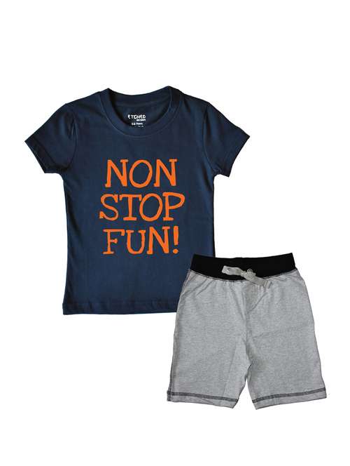 pack of 2 typography printed shorts set - 17683759 -  Standard Image - 0