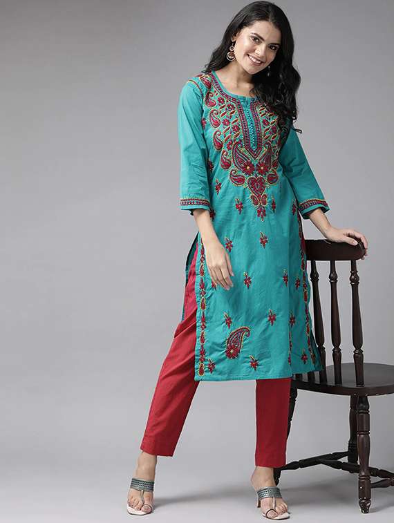 women's straight kurta - 17683795 - Standard Image - 3