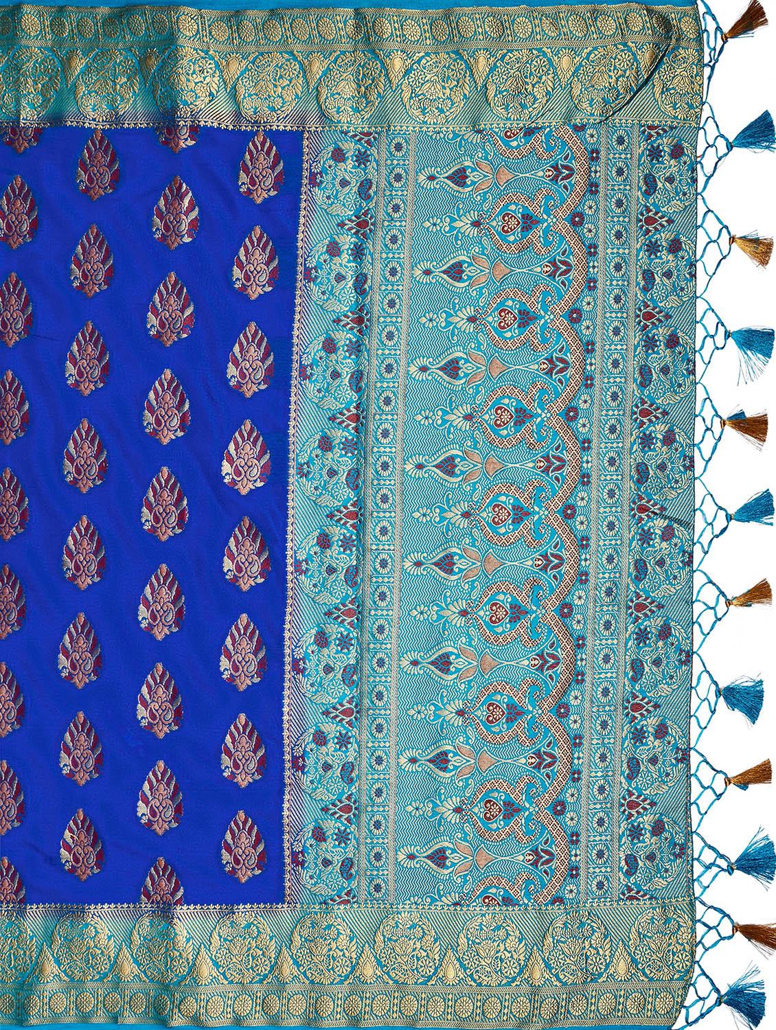 ethnic motifs kanjivaram saree with blouse - 17684564 - Standard Image - 3