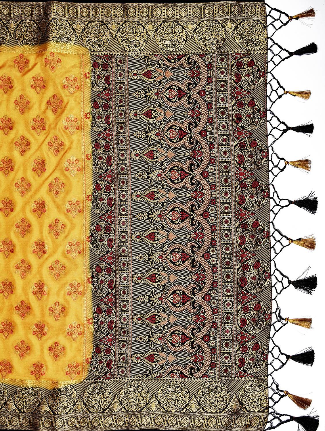 ethnic motifs kanjivaram saree with blouse - 17684567 - Standard Image - 3