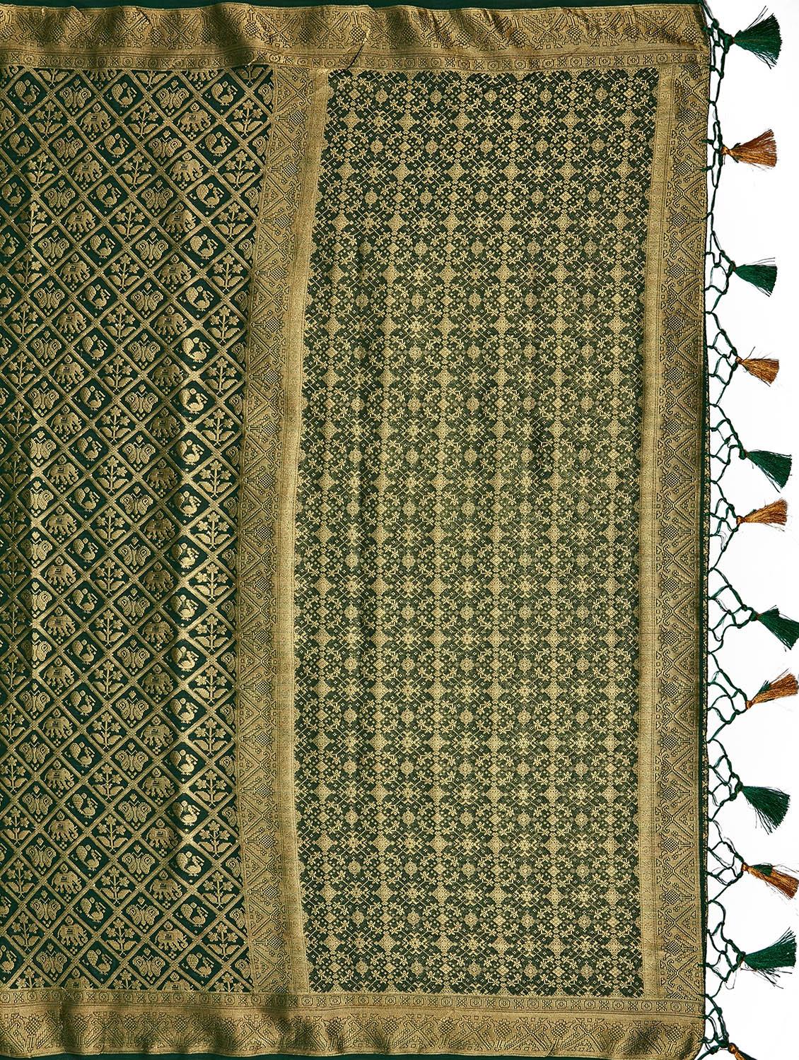 zari work mysore silk saree with blouse - 17684576 - Standard Image - 3