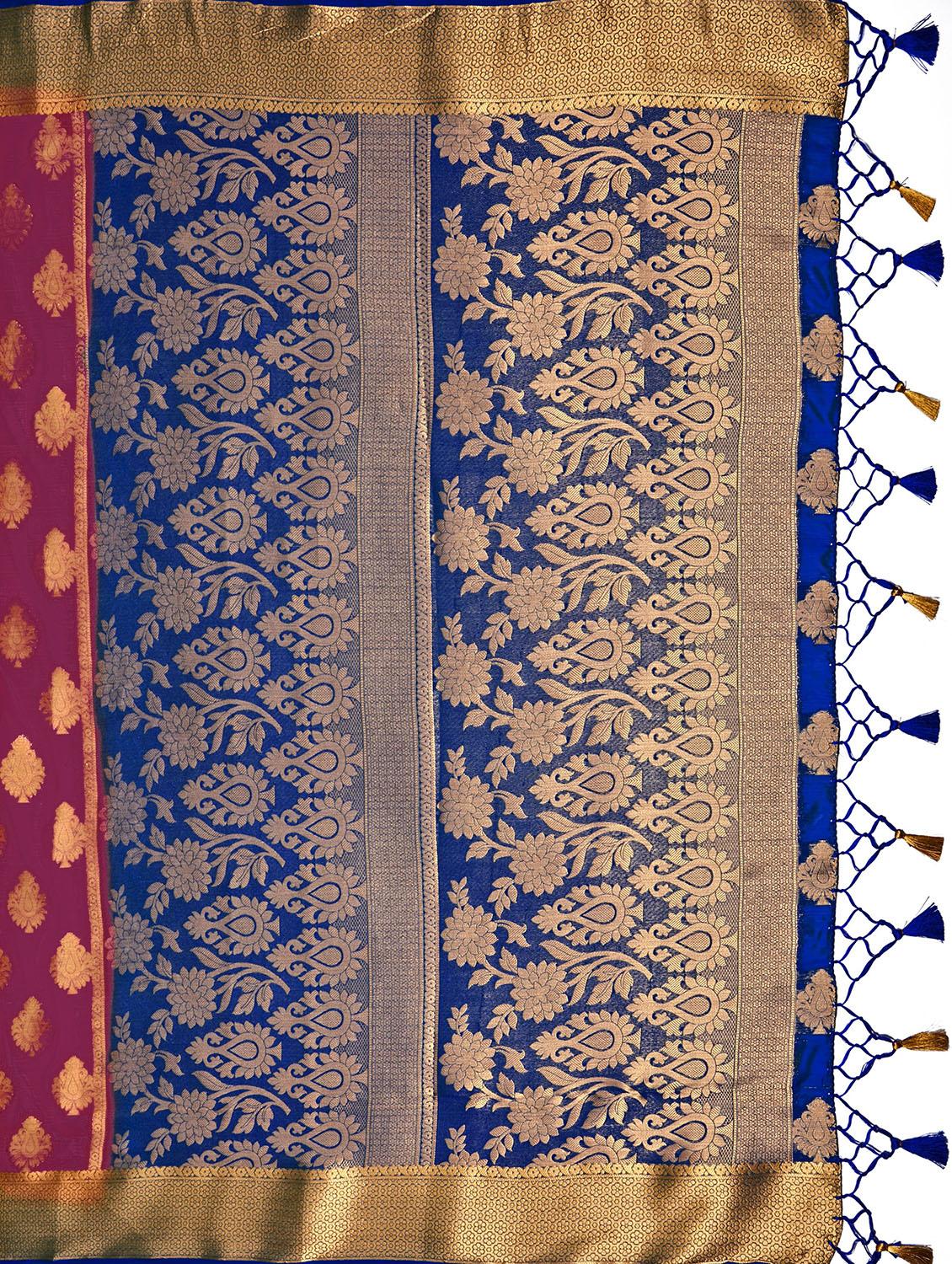 ethnic motifs kanjivaram saree with blouse - 17684579 - Standard Image - 3