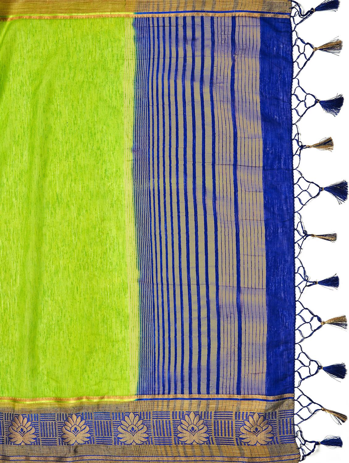 women's self design green colored saree with blouse - 17684593 - Standard Image - 3