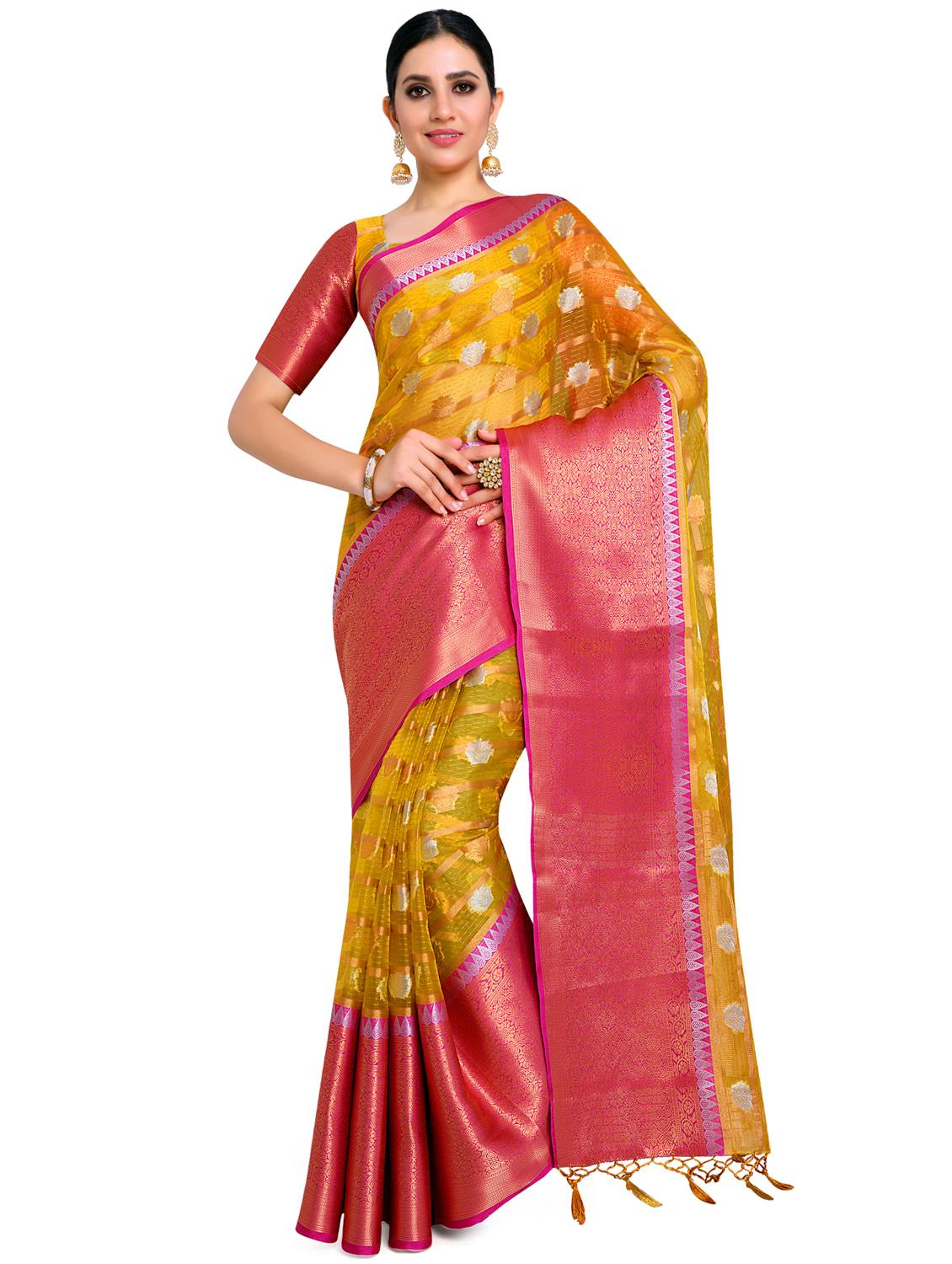 ethnic motifs banarasi saree - 17684610 -  Zoom Image - 0