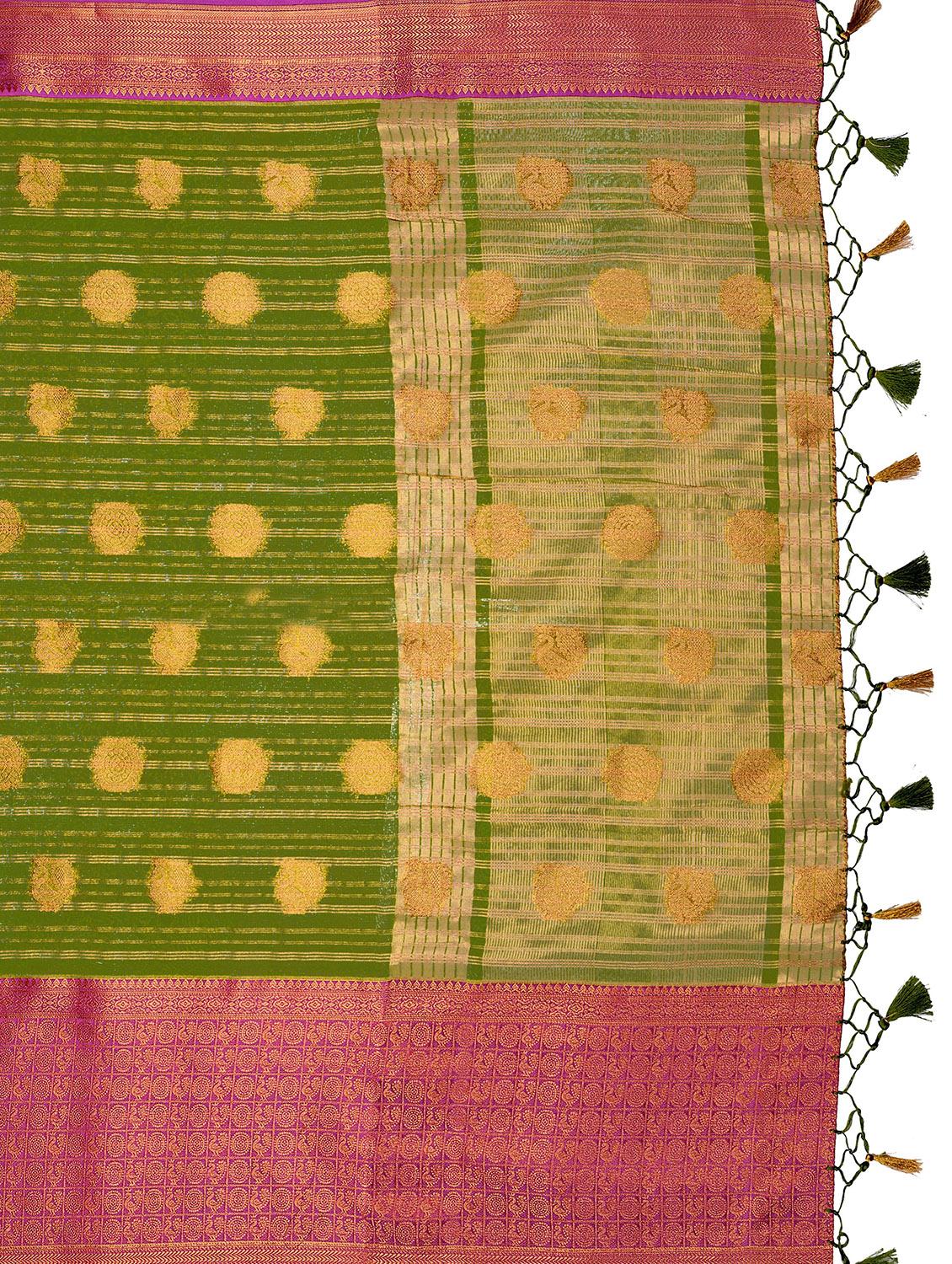 ethnic motifs banarasi saree with blouse - 17684623 - Standard Image - 3