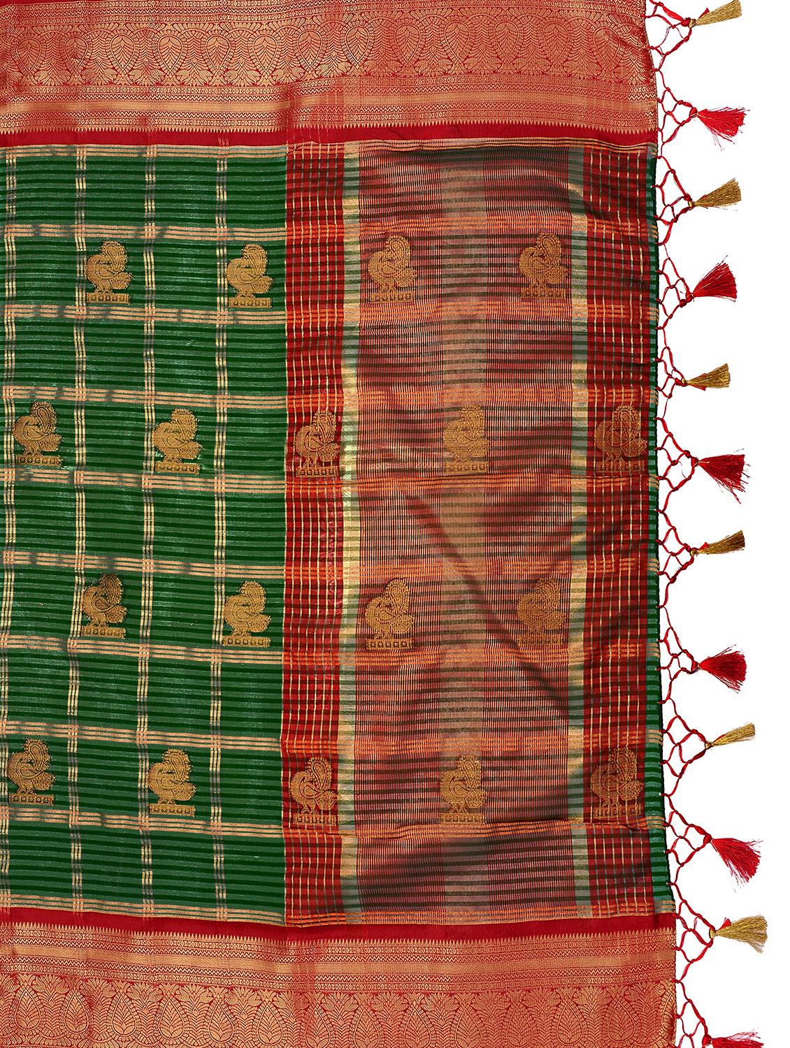 ethnic motifs banarasi saree with blouse - 17684626 - Standard Image - 3