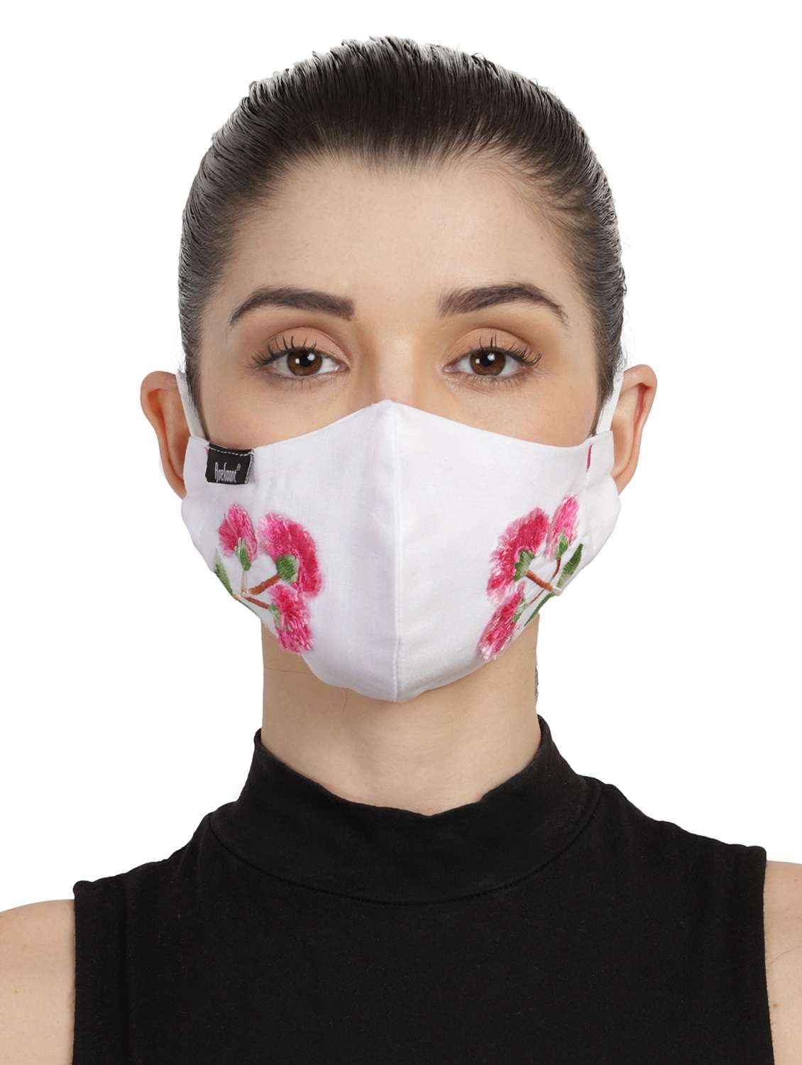 white cotton decorative women mask