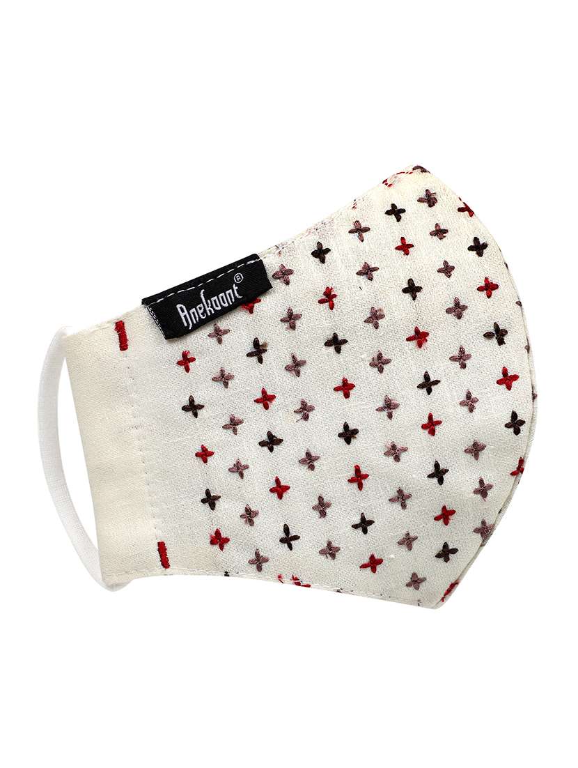 white cotton decorative women mask - 17686868 -  Standard Image - 3