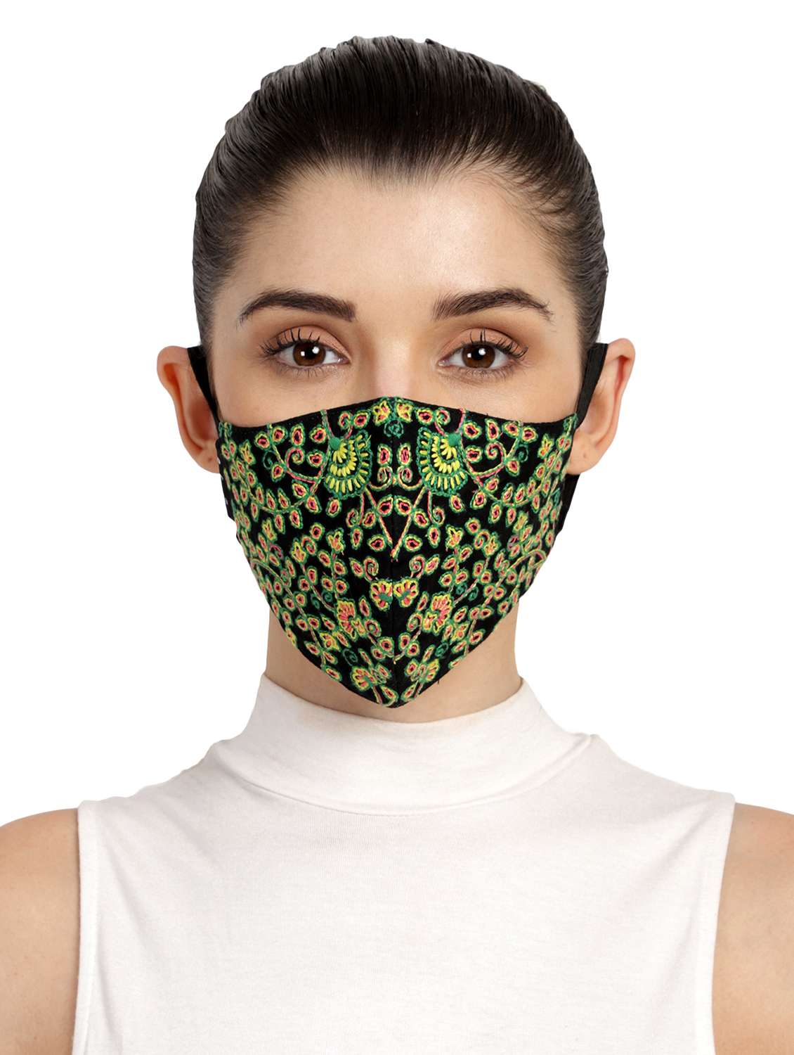 black cotton decorative women mask