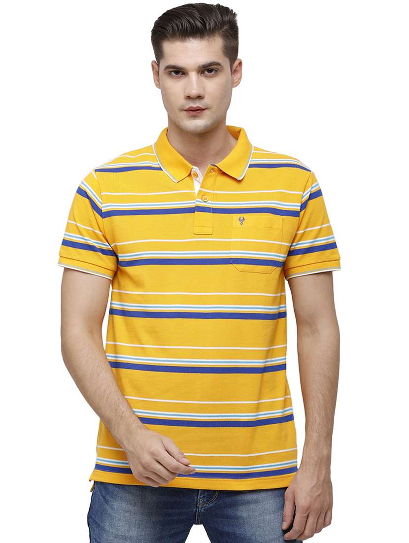 mustard striped polo t-shirt - 17686953 - Zoom Image - 0