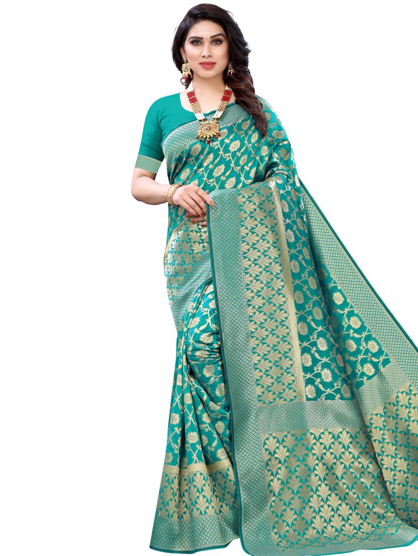 ethnic motifs banarasi saree - 17687746 -  Zoom Image - 0