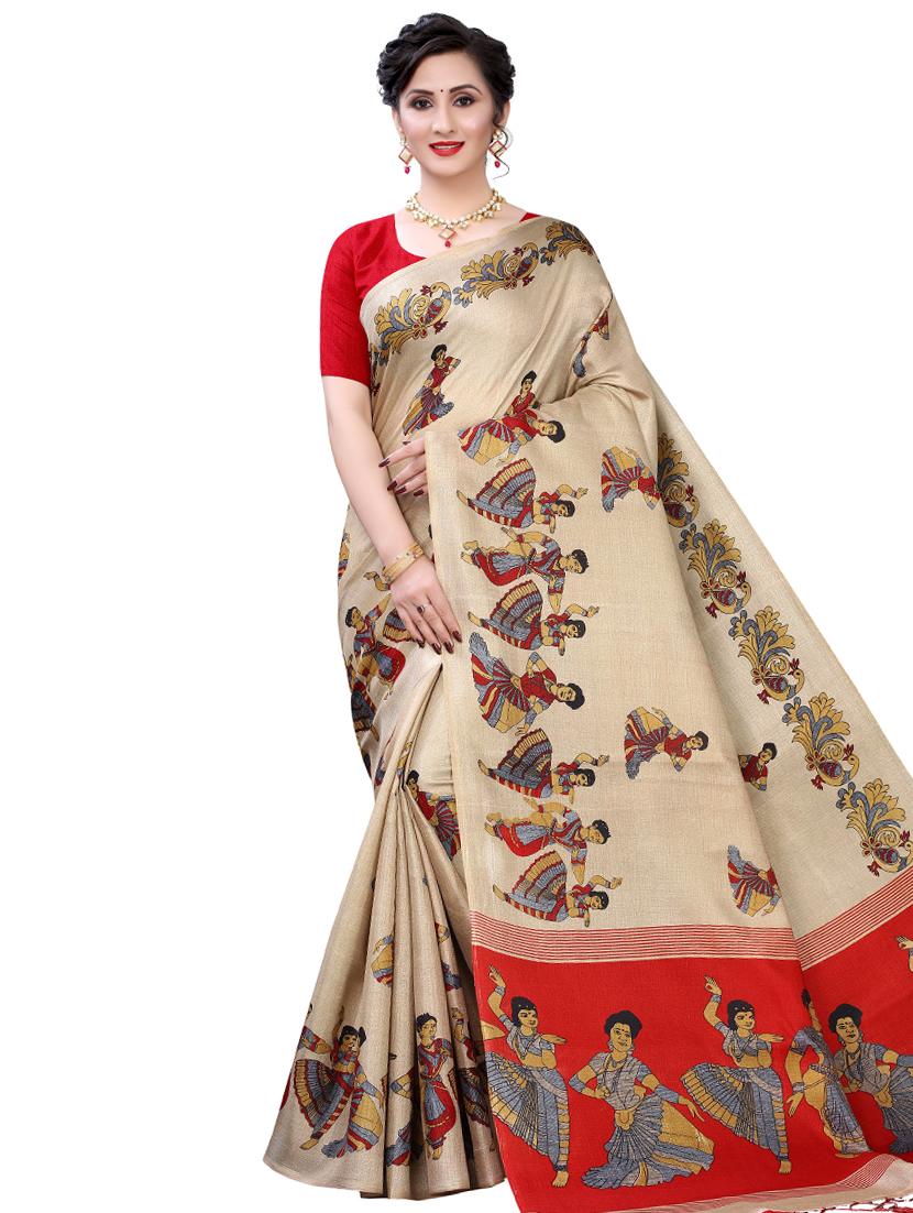 yellow bhagalpuri saree with blouse - 17687789 - Zoom Image - 0