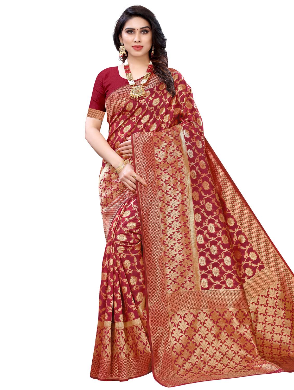 jacquard banarasi saree with blouse - 17687812 -  Zoom Image - 0
